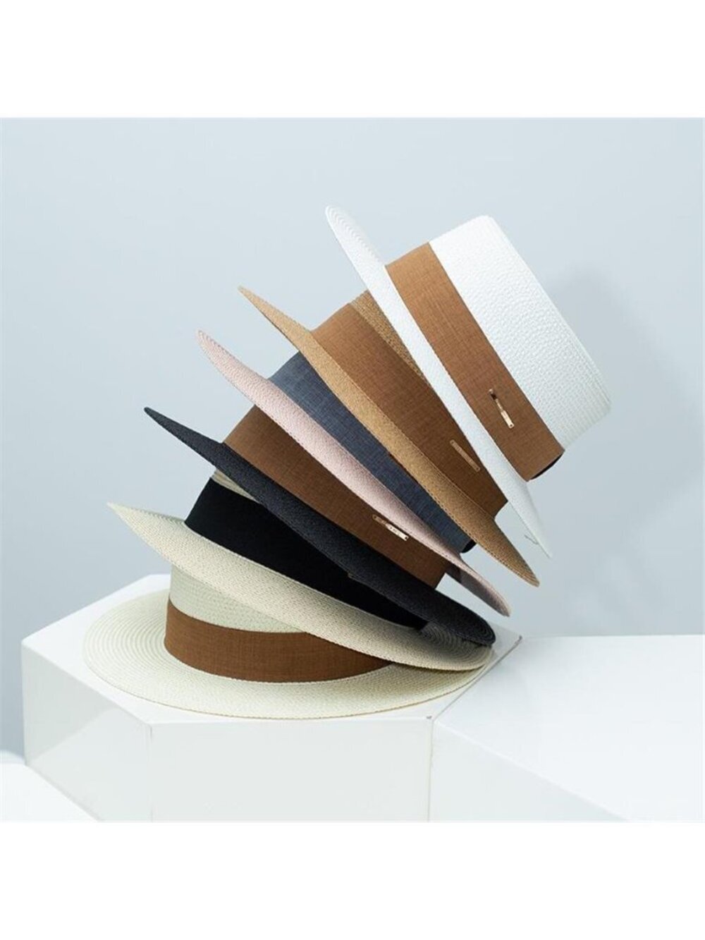 Straw Boater Hat with Ribbon